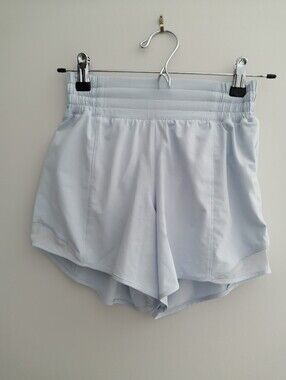 2025 Lululemon Hotty Hot Lined Shorts 4 Inch Serene Blue Reflective Size 2